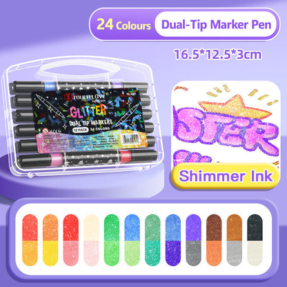 🔥Hot Sale🔥Dual-Tip Glitter Marker Pen