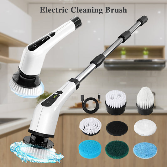🧽40% OFF⚡ Electric Rotating Cleaning Brush | 7 Brush Heads · 300 RPM · IPX5 Waterproof · 2500mAh Long Battery Life · Makes Housework a Breeze