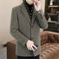 Men's Mid-Length Wool Coat | Thick Down, Elegant Design