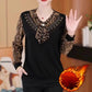 Elegant Thickened Warm Leopard Print Top
