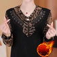 Elegant Thickened Warm Leopard Print Top