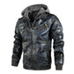 🔥New-Year Hot-Sale🔥Men's Zipper PU Leather Hooded Jacket