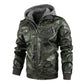 🔥New-Year Hot-Sale🔥Men's Zipper PU Leather Hooded Jacket
