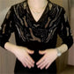 Sparkly V-Neck Knit Blouse