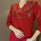 Sparkly V-Neck Knit Blouse