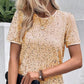 Women's Stylish Loose Round Neck Sequin T-Shirt（50% OFF）
