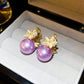 🍒Delicate Flower Pearl Earrings✨