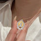 Retro Style Gold Tower Rhinestone Pendant