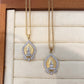 Retro Style Gold Tower Rhinestone Pendant