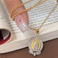 Retro Style Gold Tower Rhinestone Pendant