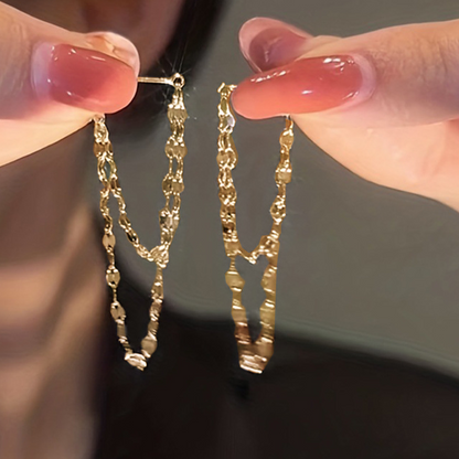 Women's Fashion Double Layer Chain Earrings