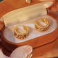Elegant Gold-Tone Zirconia Earrings for Women