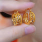 Elegant Gold-Tone Zirconia Earrings for Women