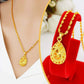 Elegant Gold-Tone Alloy Necklace with Teardrop-Shaped Pendant
