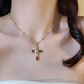 🎁BUY 1 GET 1 FREE❤️Colorful Rhinestone Cross Pendant Necklaces