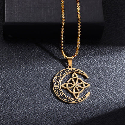 Celtic Moon Pendant Necklace