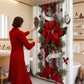 Christmas Red Print Holiday Shower Curtain