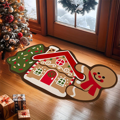 Christmas Gingerbread Man Doormat – Non-Slip & Absorbent