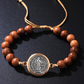 Unisex Adjustable Wooden Beads St Benedict Bracelet (50% OFF)