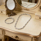 Classic Silver-Tone Chain Necklace & Bracelet Set（50% OFF）