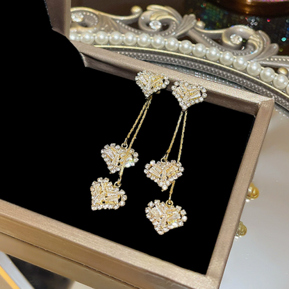 📢📢50% OFF !!⏰Romantic Long Chain Heart Drop Earrings