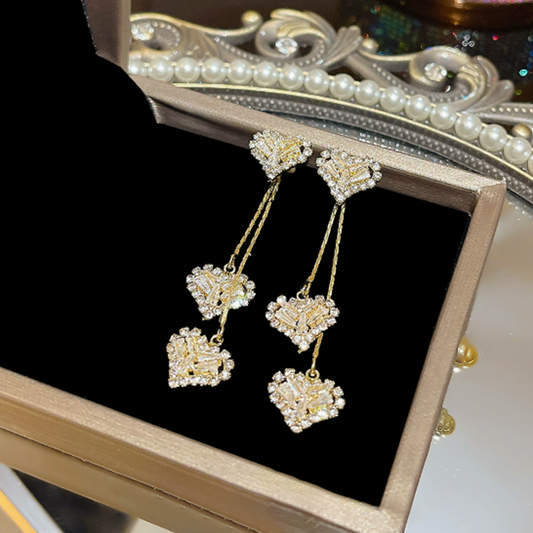 📢📢50% OFF !!⏰Romantic Long Chain Heart Drop Earrings