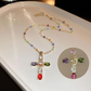 📢Buy 1 Get 1 Free⏰Colorful Rhinestone Cross Pendant Necklaces