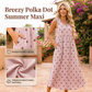 💃 LIMITED-TIME 40% OFF! 🌴Women Sleeveless Polka Dot Maxi Dress with Pockets V Neck Summer Sundress
