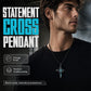 🥳2026 HOT SALE🥳💞50K+ SOLD!✨ 💝  Statement Cross Pendant – Crown of Thorns, Blue Stone Inlay, Vintage Edge 🖤