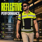 ⏳Time-Limited Special⏰Men's High Visibility Reflective Short Sleeve Shirt – Neon Blocks & Athletic Fit Cut ⏰