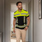⏳Time-Limited Special⏰Men's High Visibility Reflective Short Sleeve Shirt – Neon Blocks & Athletic Fit Cut ⏰
