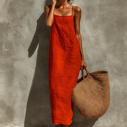 🎉 LIMITED TIME 40% OFF! 👗 Women's Casual Solid Color Slip Dress – Lightweight Cotton Blend & Flowing Maxi Length 🌸