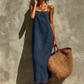 🎉 LIMITED TIME 40% OFF! 👗 Women's Casual Solid Color Slip Dress – Lightweight Cotton Blend & Flowing Maxi Length 🌸