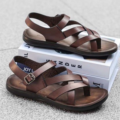 🔥60% OFF NOW🌊Men Roman‑Style Sandals‑Soft‑Sole Summer Casual Beach‑Walking Shoes