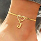 📢📢50% OFF !! ⏰Heart Initial Anklet Snake Chain