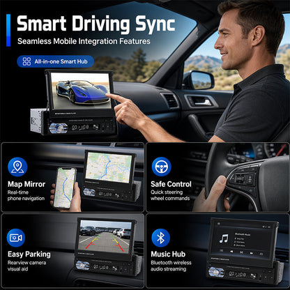📢📢50% OFF !! ⏰7-Inch Retractable Bluetooth MP5 Car Player