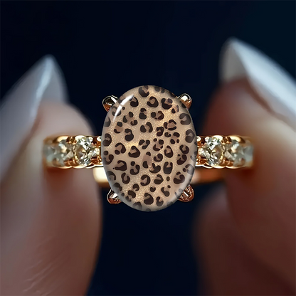 🎉 2026 Sale — Over 33,600 Sold 🐆 Leopard Oval Statement Ring – Vintage Jewelry ✨